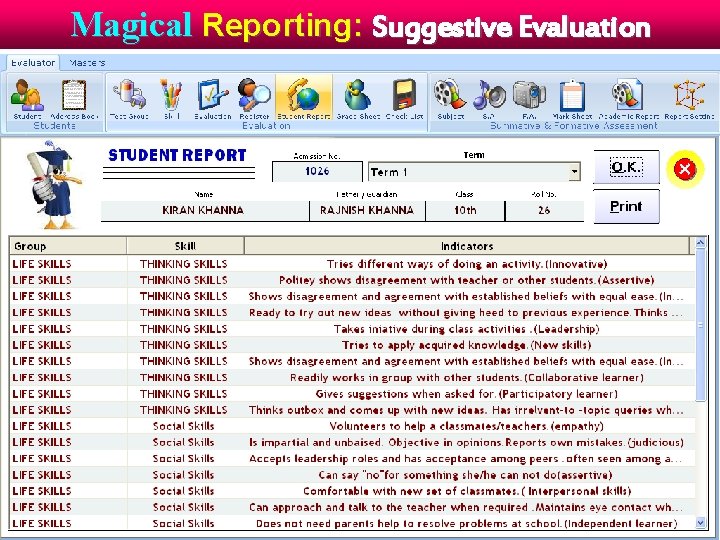 Magical Reporting: Suggestive Evaluation 