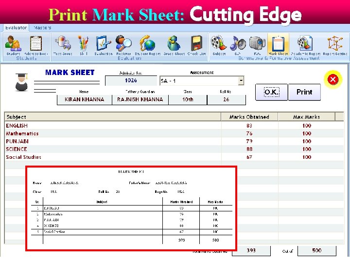 Print Mark Sheet: Cutting Edge 