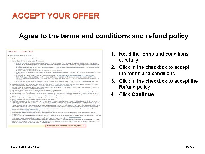 ACCEPT YOUR OFFER Agree to the terms and conditions and refund policy 1. Read