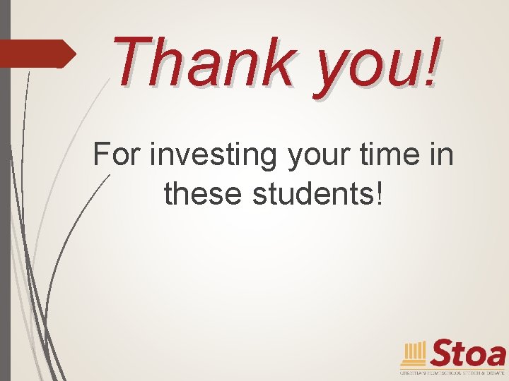 Thank you! For investing your time in these students! 