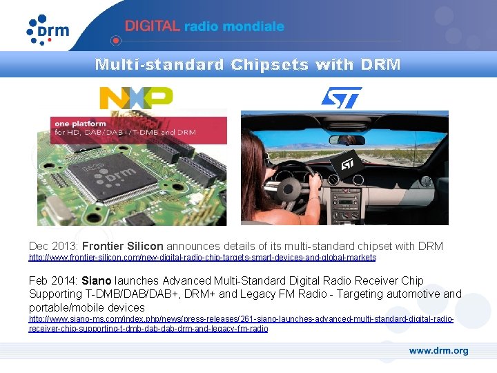 Multi-standard Chipsets with DRM Dec 2013: Frontier Silicon announces details of its multi-standard chipset