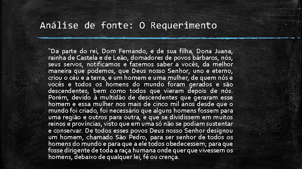 Análise de fonte: O Requerimento “Da parte do rei, Dom Fernando, e de sua