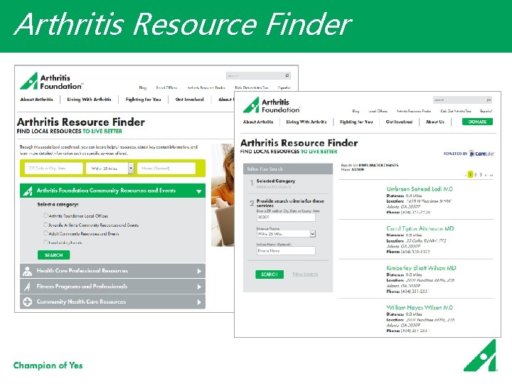 Arthritis Resource Finder 