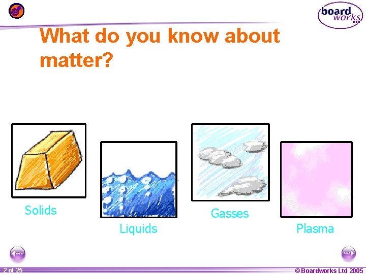 What do you know about matter? Solids Gasses Liquids 1 20 2 of 25