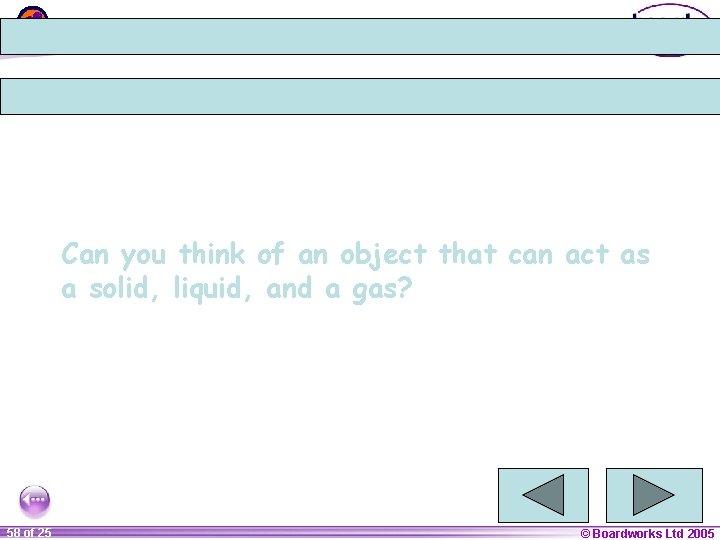 Can you think of an object that can act as a solid, liquid, and