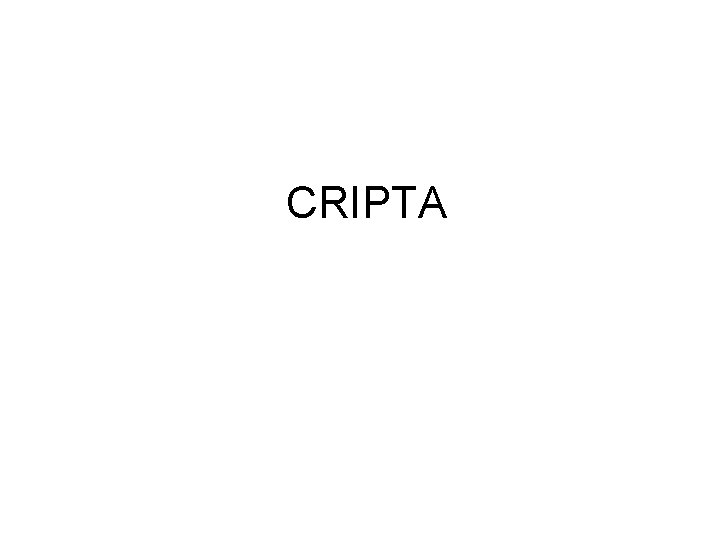CRIPTA 