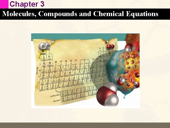 Chapter 3 Molecules, Compounds and Chemical Equations 