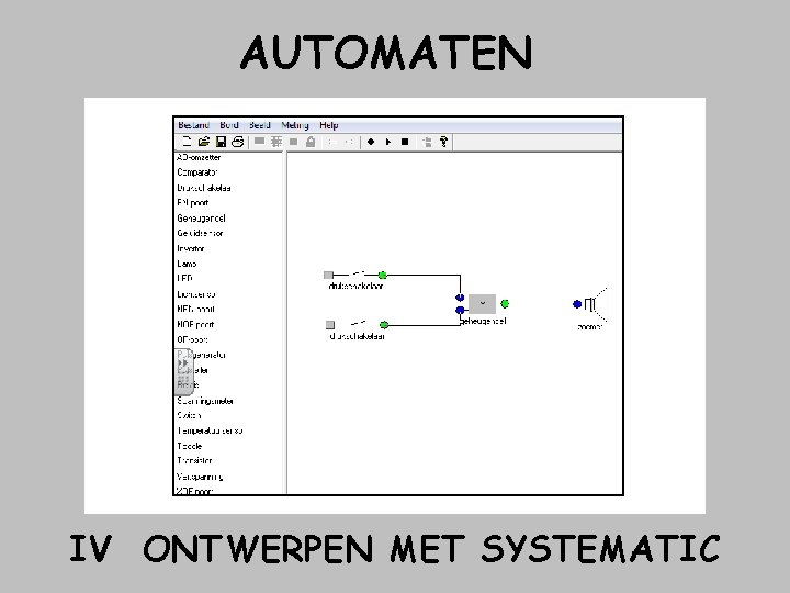 AUTOMATEN IV ONTWERPEN MET SYSTEMATIC AUTOMATEN IV ONTWERPEN MET SYSTEMATIC