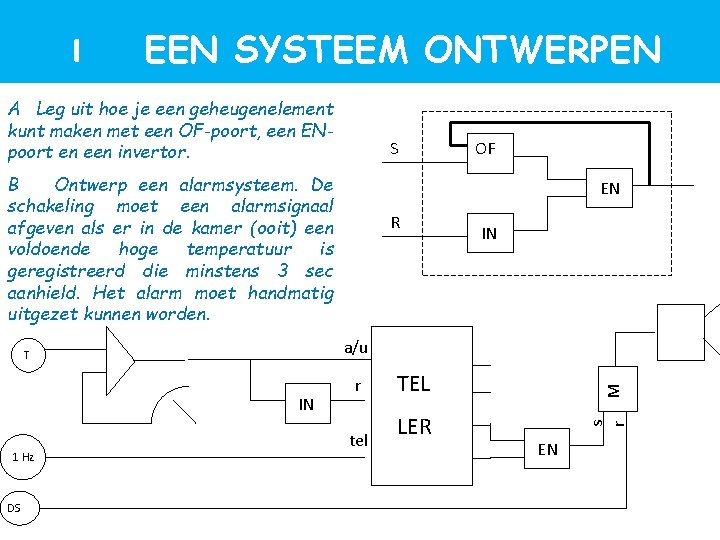 EEN SYSTEEM ONTWERPEN A Leg uit hoe je een geheugenelement kunt maken met een EEN SYSTEEM ONTWERPEN A Leg uit hoe je een geheugenelement kunt maken met een