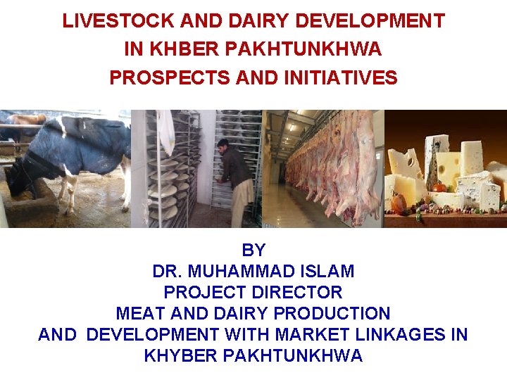 LIVESTOCK AND DAIRY DEVELOPMENT IN KHBER PAKHTUNKHWA PROSPECTS AND INITIATIVES BY DR. MUHAMMAD ISLAM