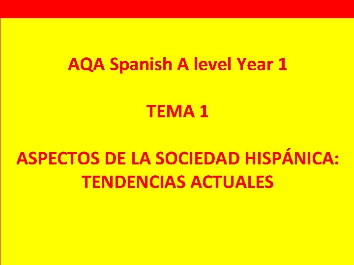 AQA Spanish A level Year 1 TEMA 1