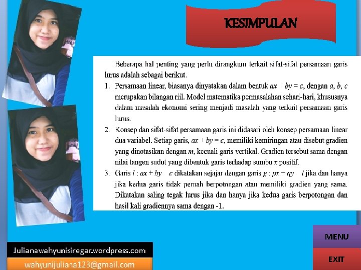 KESIMPULAN MENU EXIT 