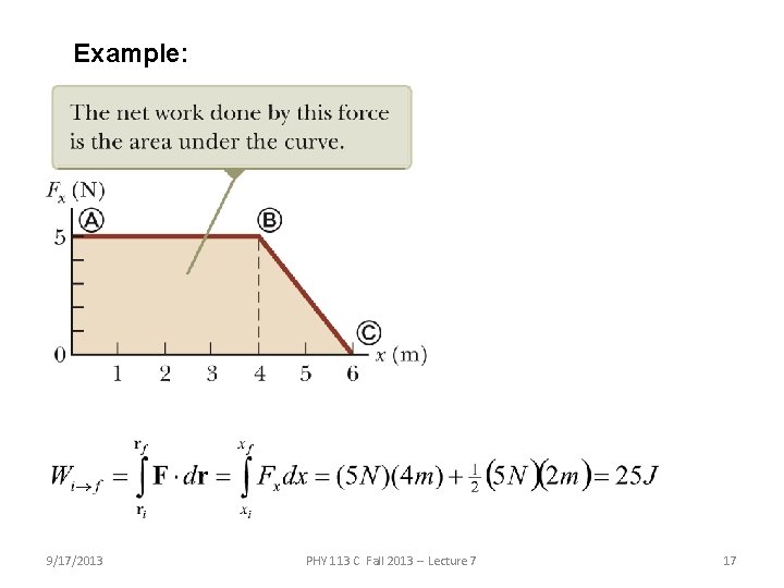 Example: 9/17/2013 PHY 113 C Fall 2013 -- Lecture 7 17 