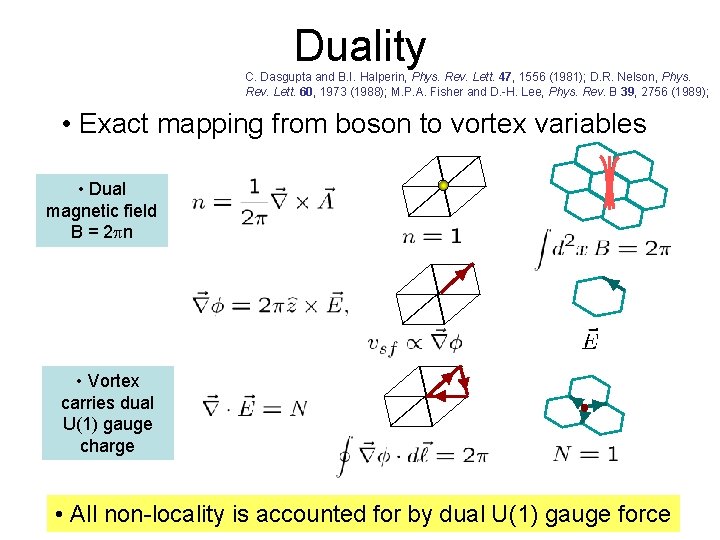Duality C. Dasgupta and B. I. Halperin, Phys. Rev. Lett. 47, 1556 (1981); D.