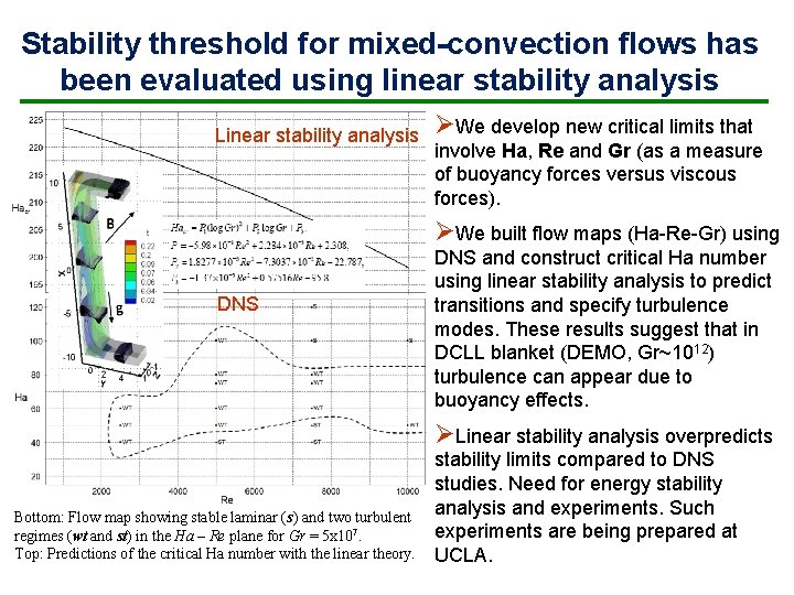 Stability threshold for mixed-convection flows has been evaluated using linear stability analysis Linear stability Stability threshold for mixed-convection flows has been evaluated using linear stability analysis Linear stability