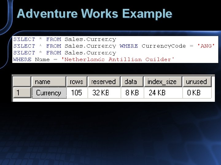 Adventure Works Example 