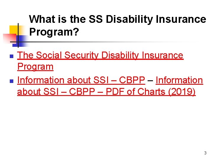 What is the SS Disability Insurance Program? n n The Social Security Disability Insurance