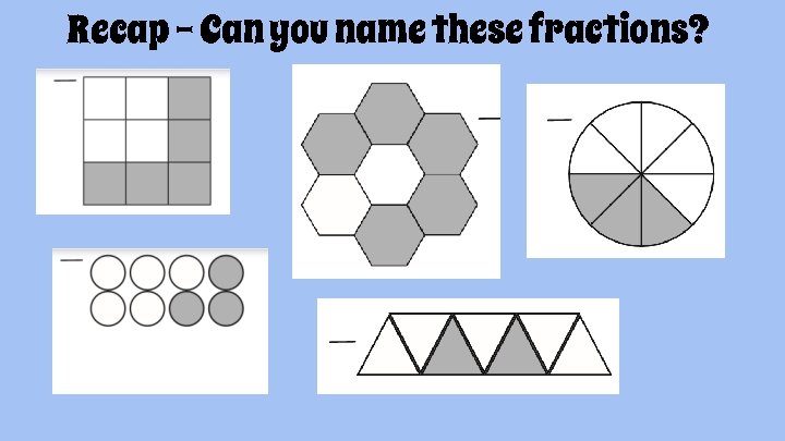 Recap – Can you name these fractions? 