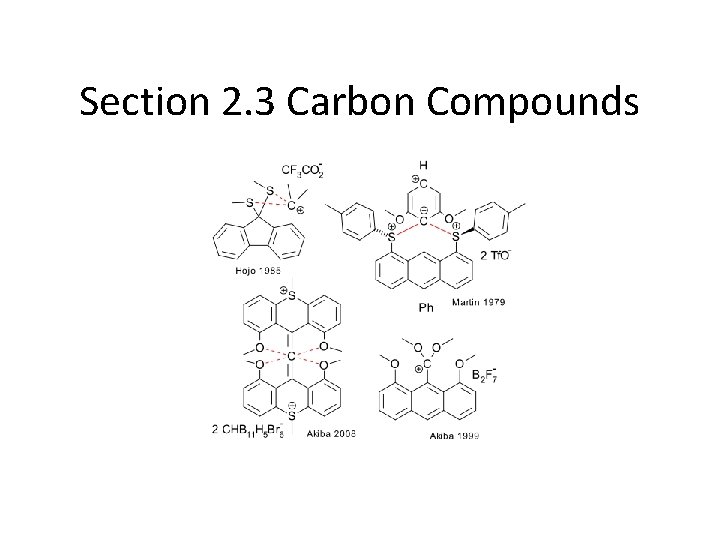 Section 2. 3 Carbon Compounds 