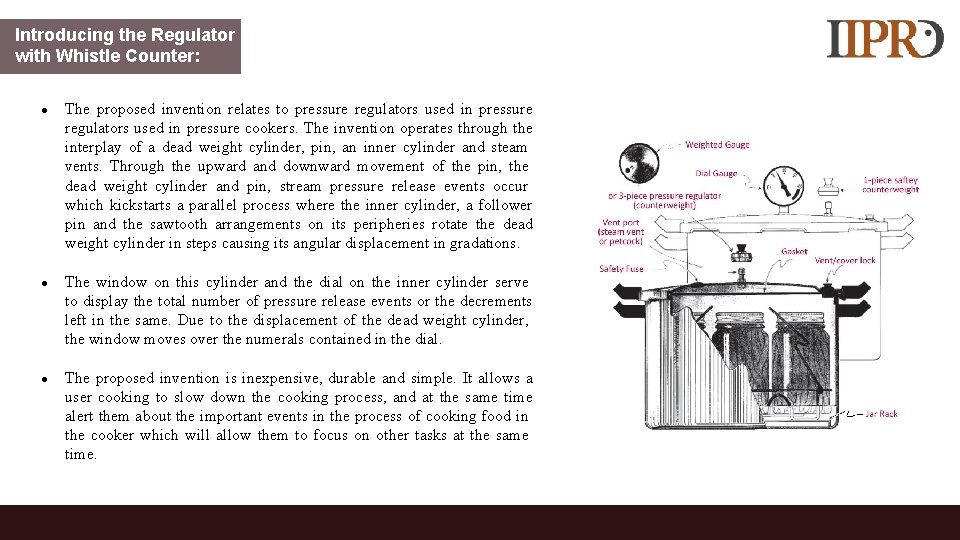 Introducing the Regulator with Whistle Counter: ● The proposed invention relates to pressure regulators