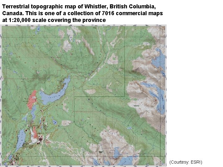 Terrestrial topographic map of Whistler, British Columbia, Canada. This is one of a collection