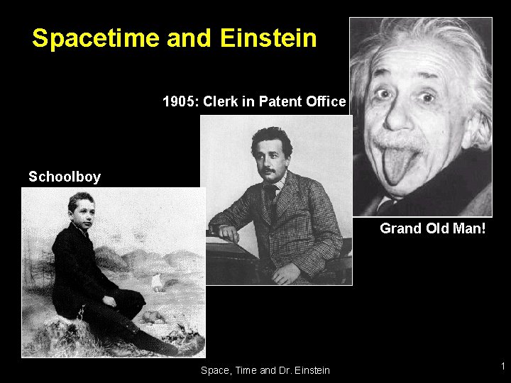 Spacetime and Einstein 1905: Clerk in Patent Office Schoolboy Grand Old Man! Space, Time