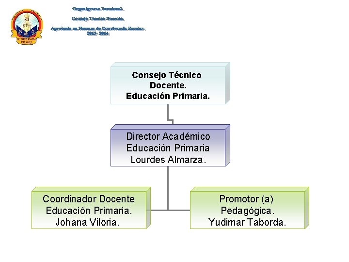 Consejo Técnico Docente. Educación Primaria. Director Académico Educación Primaria Lourdes Almarza. Coordinador Docente Educación