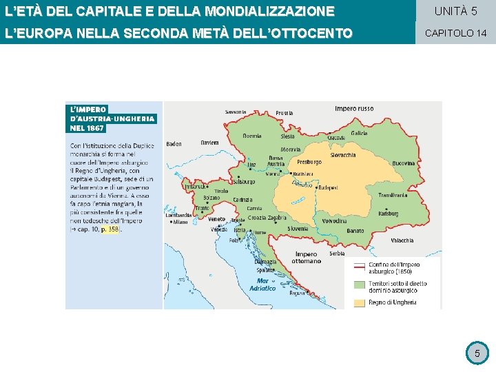 L’ETÀ DEL CAPITALE E DELLA MONDIALIZZAZIONE L’EUROPA NELLA SECONDA METÀ DELL’OTTOCENTO UNITÀ 5 CAPITOLO