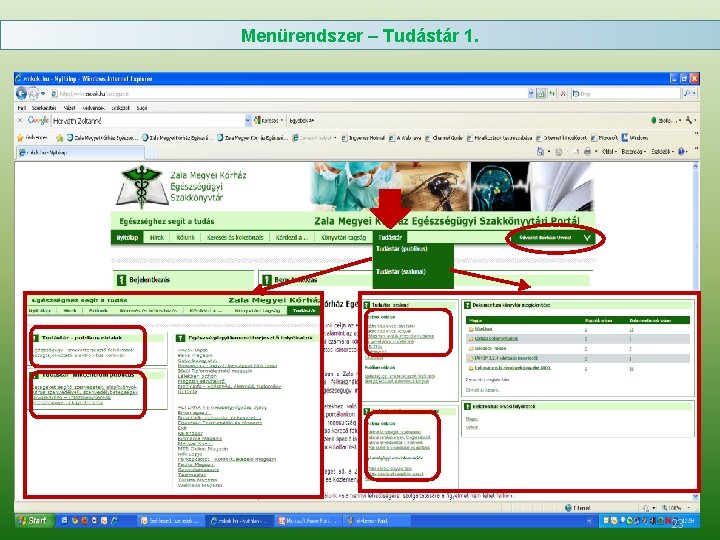 Menürendszer – Tudástár 1. 23 