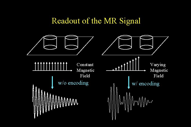 Readout of the MR Signal Constant Magnetic Field w/o encoding Varying Magnetic Field w/