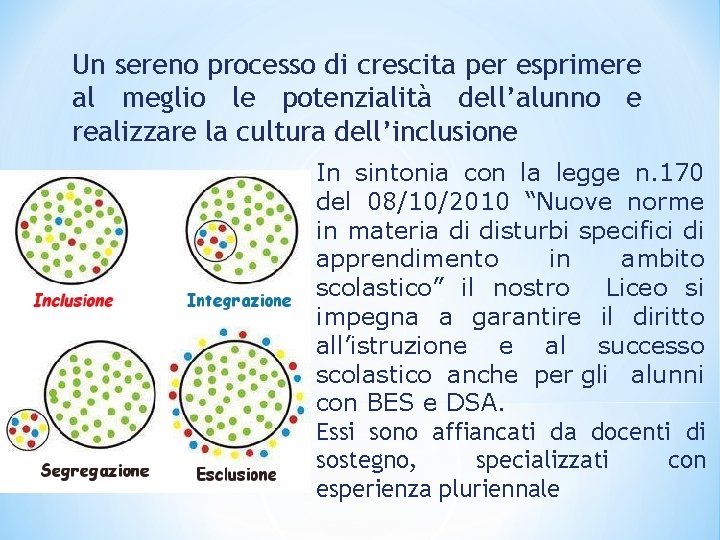 Un sereno processo di crescita per esprimere al meglio le potenzialità dell’alunno e realizzare