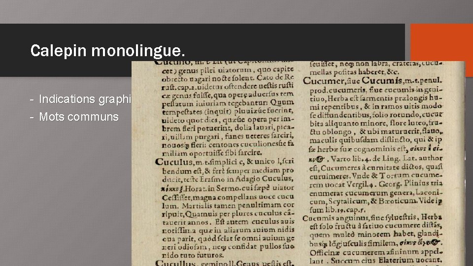 Calepin monolingue. - Indications graphie - Mots communs 