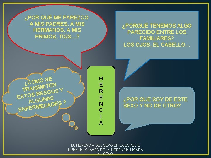 ¿POR QUÉ ME PAREZCO A MIS PADRES, A MIS HERMANOS, A MIS PRIMOS, TÍOS…?