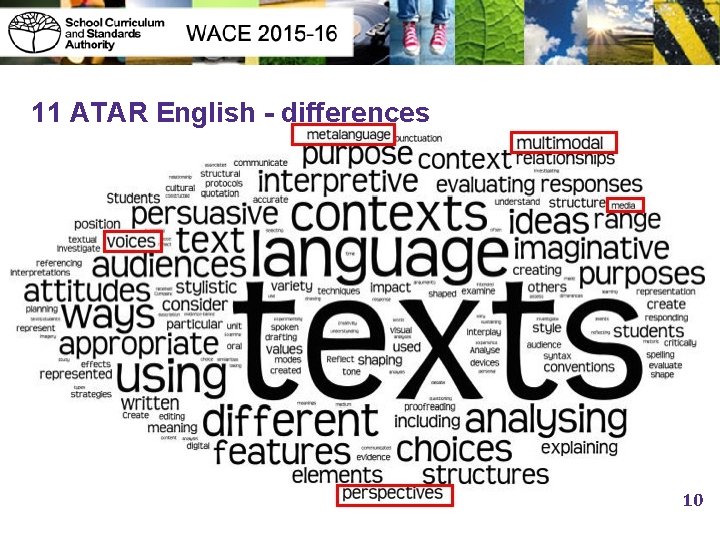 11 ATAR English - differences 10 10 