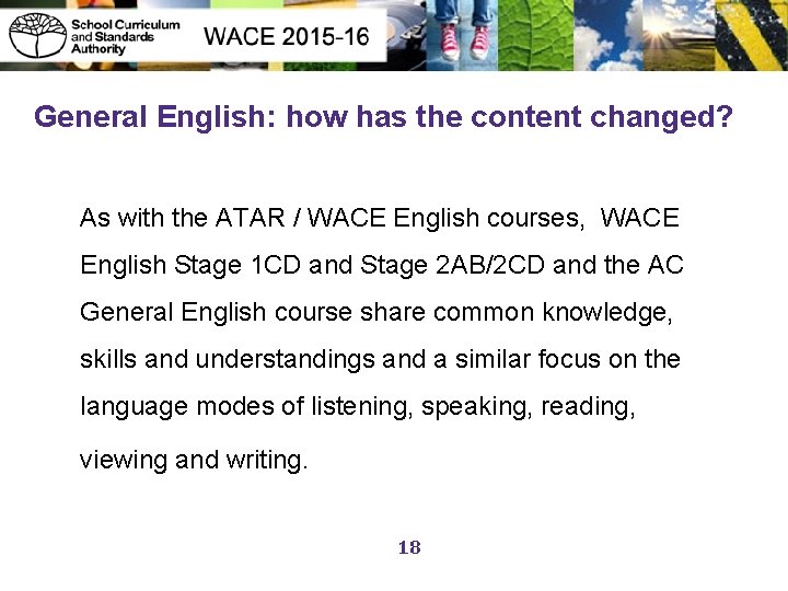 General English: how has the content changed? As with the ATAR / WACE English