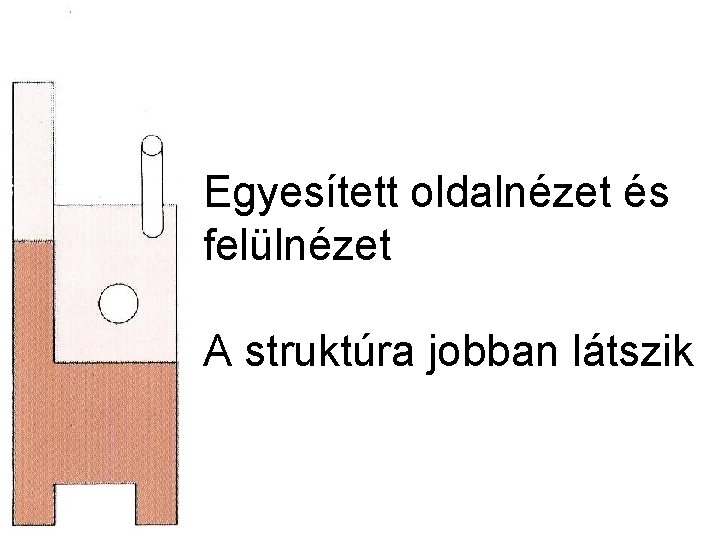 Egyesített oldalnézet és felülnézet A struktúra jobban látszik 