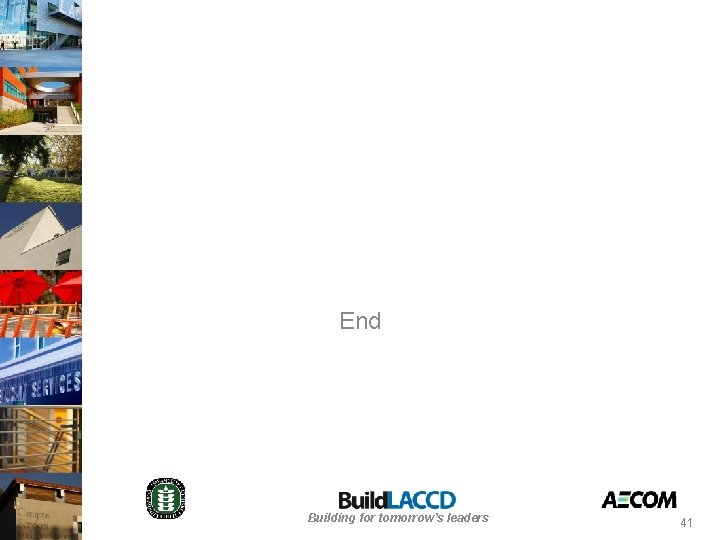 End Building for tomorrow’s leaders 41 