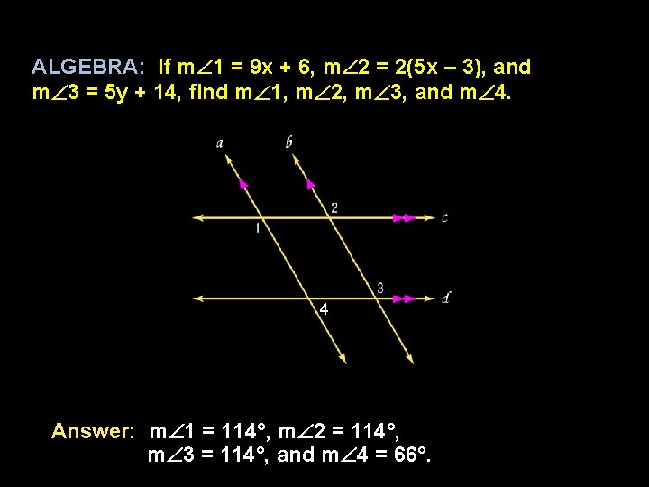 ALGEBRA: If m 1 = 9 x + 6, m 2 = 2(5 x