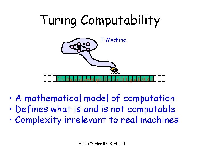 Turing Computability T-Machine f r #a r a zrw 4 p t l r