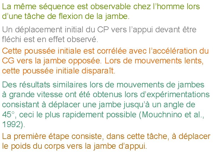 La même séquence est observable chez l’homme lors d’une tâche de flexion de la