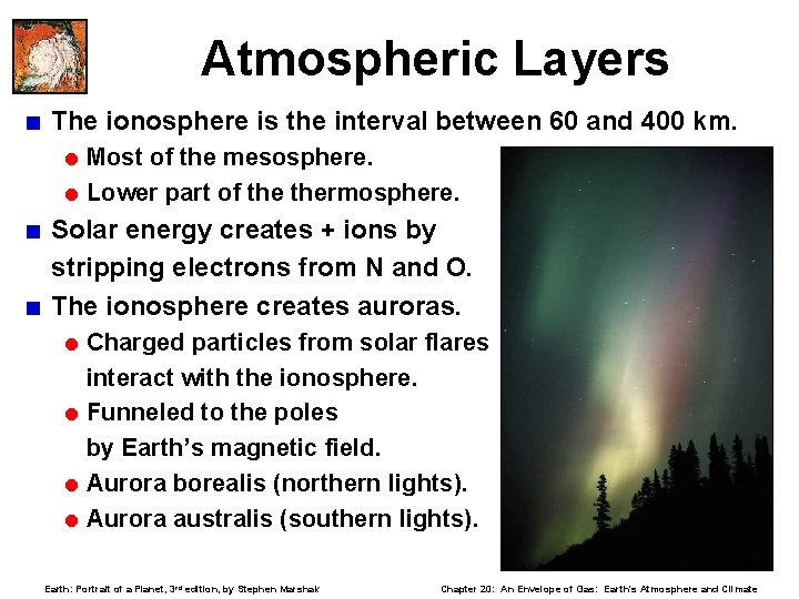 Atmospheric Layers < The ionosphere is the interval between 60 and 400 km. =