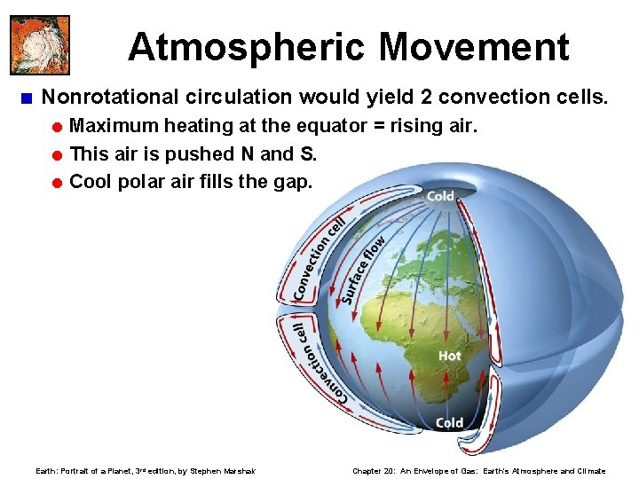 Atmospheric Movement < Nonrotational circulation would yield 2 convection cells. = Maximum heating at