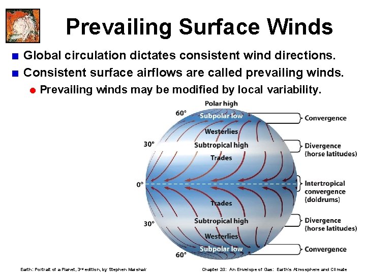 Prevailing Surface Winds < Global circulation dictates consistent wind directions. < Consistent surface airflows