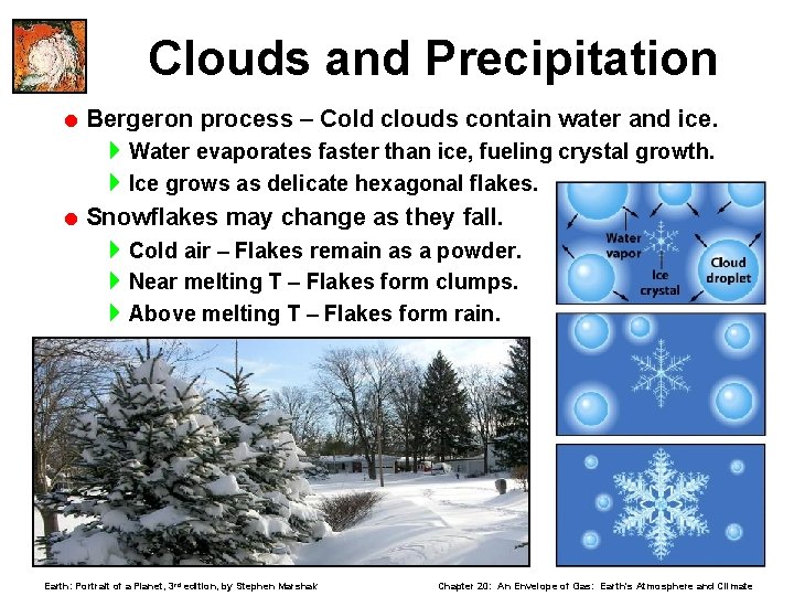 Clouds and Precipitation = Bergeron process – Cold clouds contain water and ice. 4