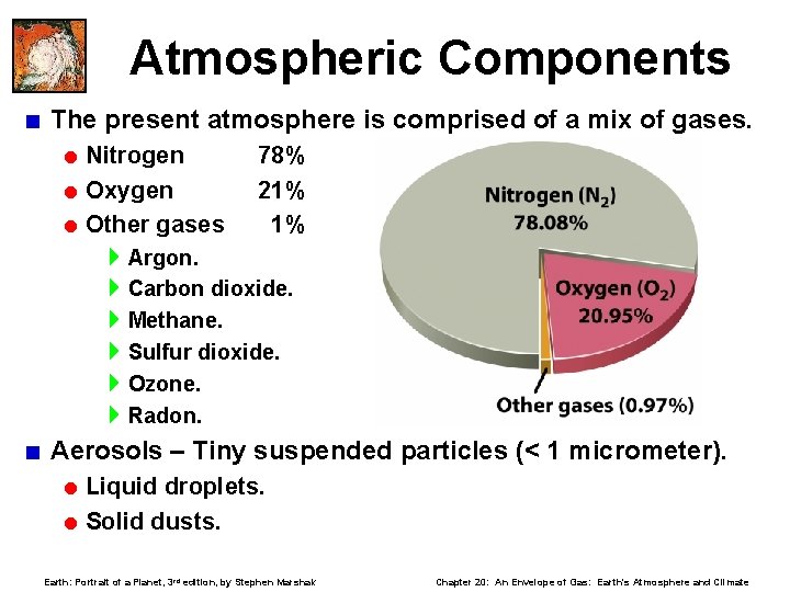 Atmospheric Components < The present atmosphere is comprised of a mix of gases. =