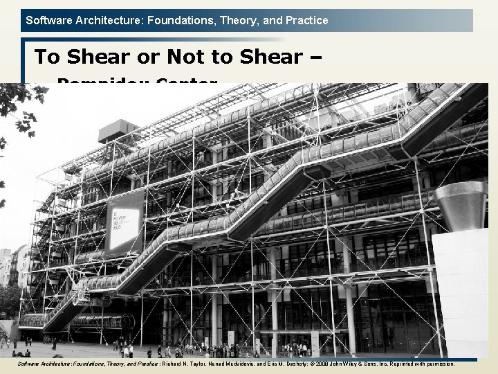 Software Architecture: Foundations, Theory, and Practice To Shear or Not to Shear – Pompidou