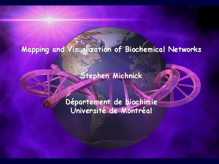 Mapping and Visualization of Biochemical Networks Stephen Michnick Département de biochimie Université de Montréal