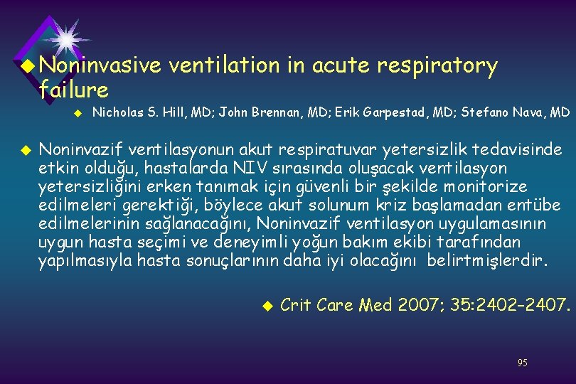 u Noninvasive failure u u ventilation in acute respiratory Nicholas S. Hill, MD; John