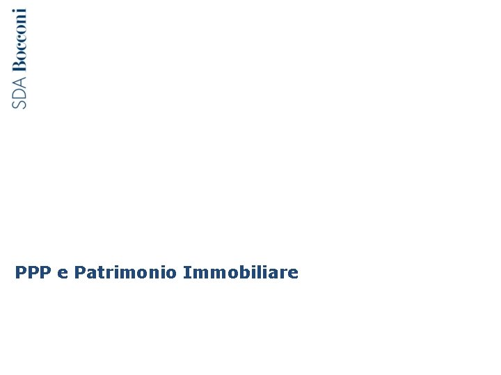 PPP e Patrimonio Immobiliare 