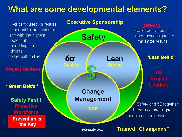  What are some developmental elements? Metrics focused on results important to the customer
